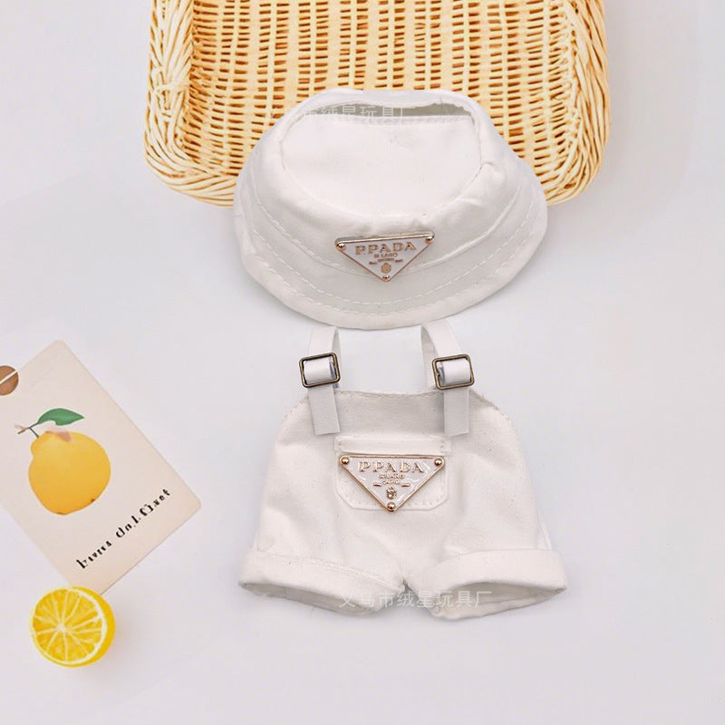 Labubu clothes bucket hat doll overalls hat two-piece set doll doll clothes accessories change