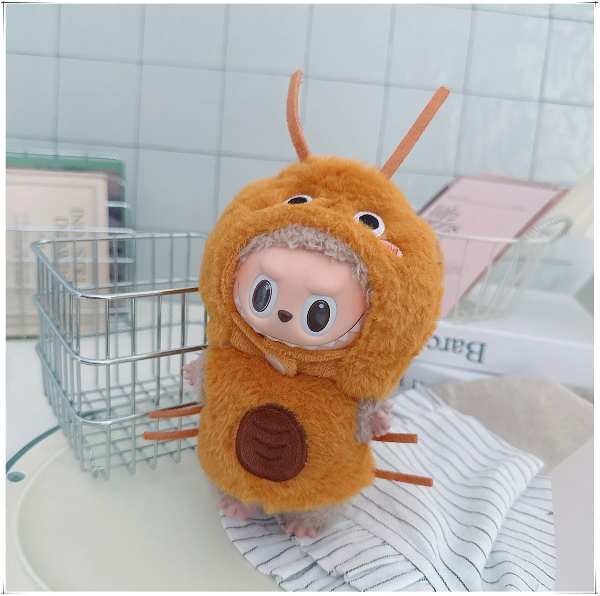 One, two and three generations labubu17cm Labubu clothes 10cm cotton doll cartoon cute plush onesie