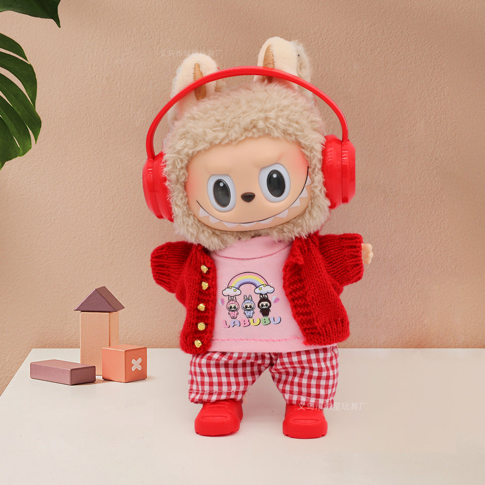 Labubu clothes cute vinyl doll one two three generations labubu baby clothes set sit party accessories