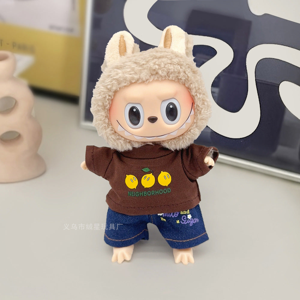 Labubu clothes cute vinyl doll one two three generations labubu baby clothes set sit party accessories
