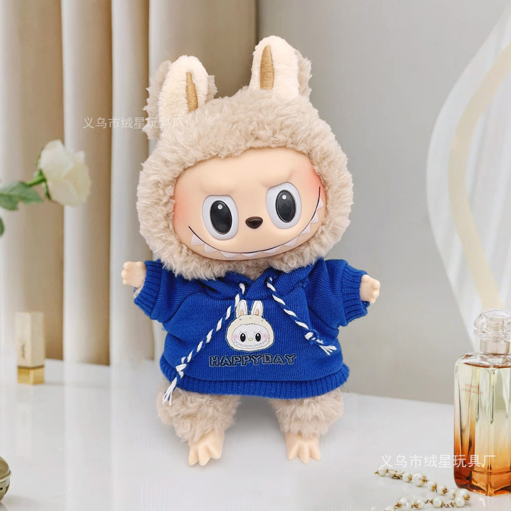 Labubu Clothes Set Fashion Cartoon Hooded Sweater Jeans Cute Doll Doll Baby Clothing Accessories Dress Up