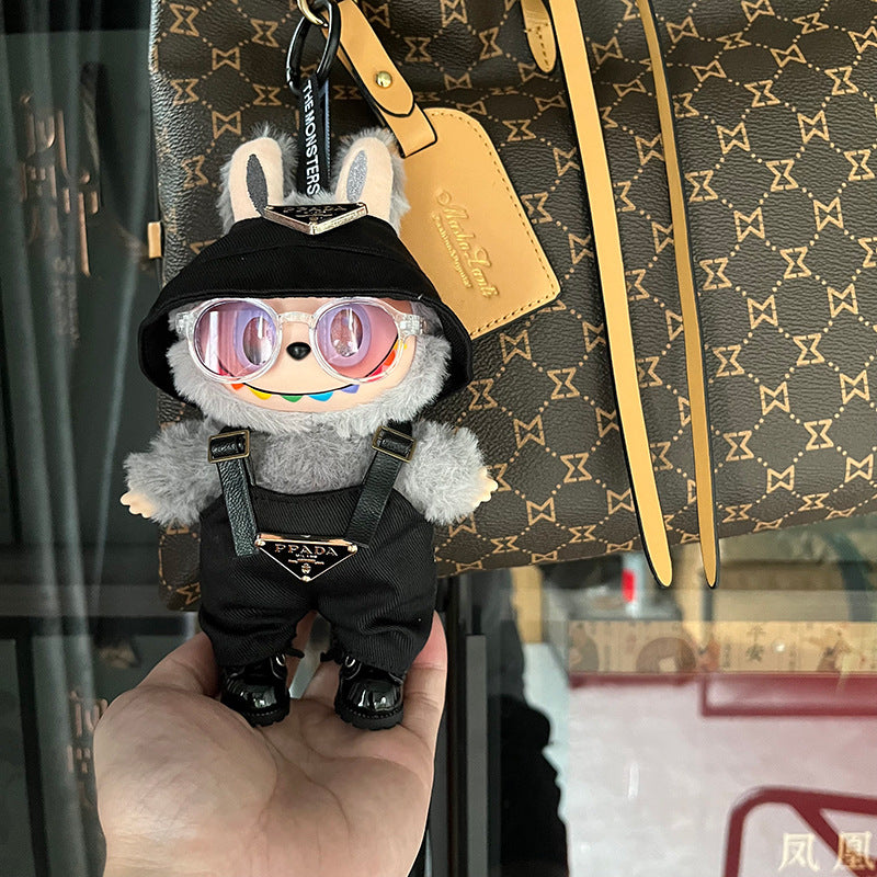 Only clothes are suitable for 17cm Labubu baby clothes, first and second generations labubu blind box pendant, clothes change set.