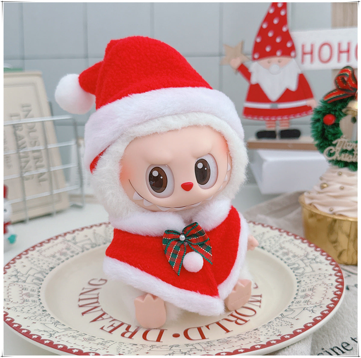 One, two and three generations labubu17cm Labubu clothes 10cm cotton doll cartoon cute plush onesie