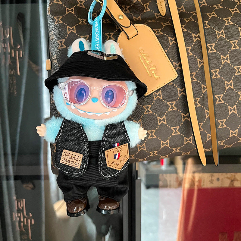 Only clothes are suitable for 17cm Labubu baby clothes, first and second generations labubu blind box pendant, clothes change set.