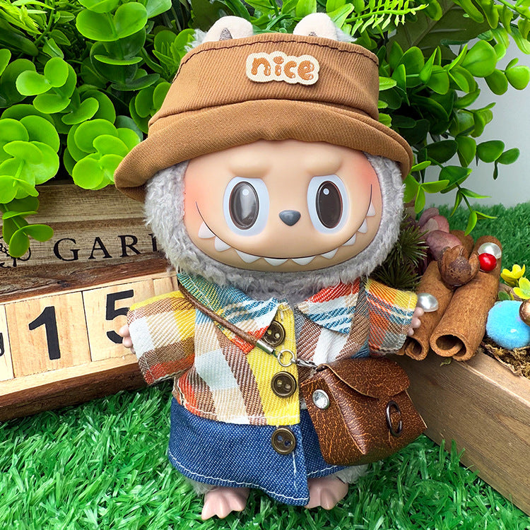 Suitable for labubu clothes labubu baby clothes 17cm plush vinyl can be worn for the first and second generations