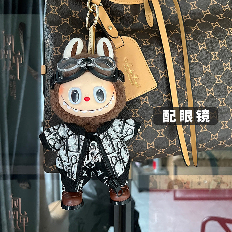 Only clothes are suitable for 17cm Labubu baby clothes, first and second generations labubu blind box pendant, clothes change set.