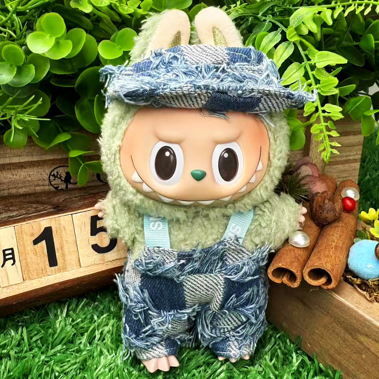 Suitable for labubu clothes labubu baby clothes 17cm plush vinyl can be worn for the first and second generations