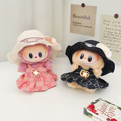 Spot first and second generation labubu Labubu baby clothes, Xiaoxiangfeng princess skirt, overalls, hats, dolls, big-name sets