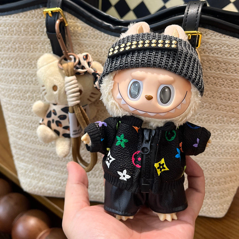 Only clothes are suitable for 17cm Labubu baby clothes, first and second generations labubu blind box pendant, clothes change set.