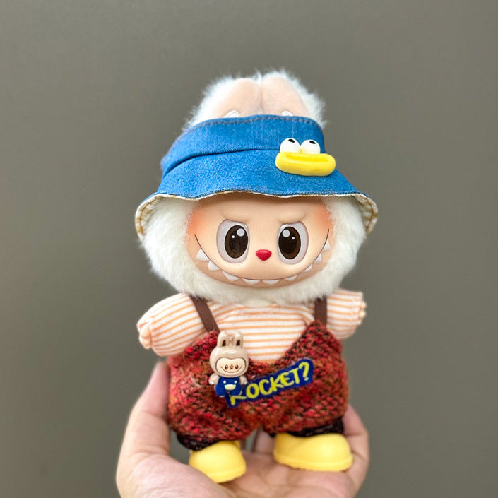 Only the clothes are suitable for Labubu baby clothes, the first, second and third generations labubu clothes, 17cm vinyl pendant, doll set.