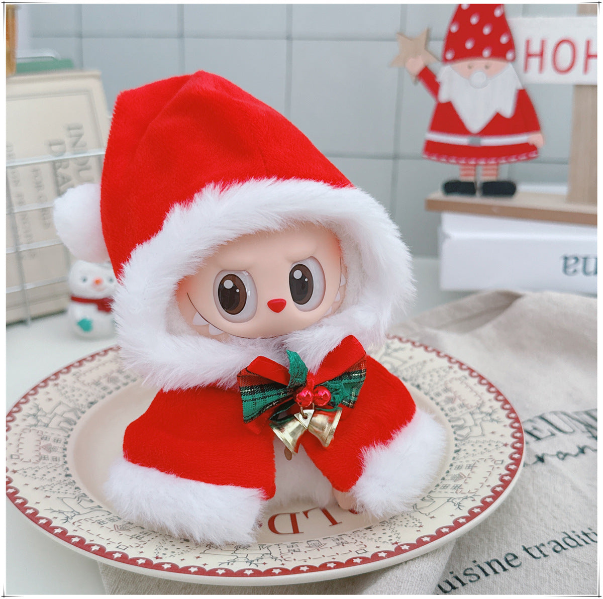 One, two and three generations labubu17cm Labubu clothes 10cm cotton doll cartoon cute plush onesie