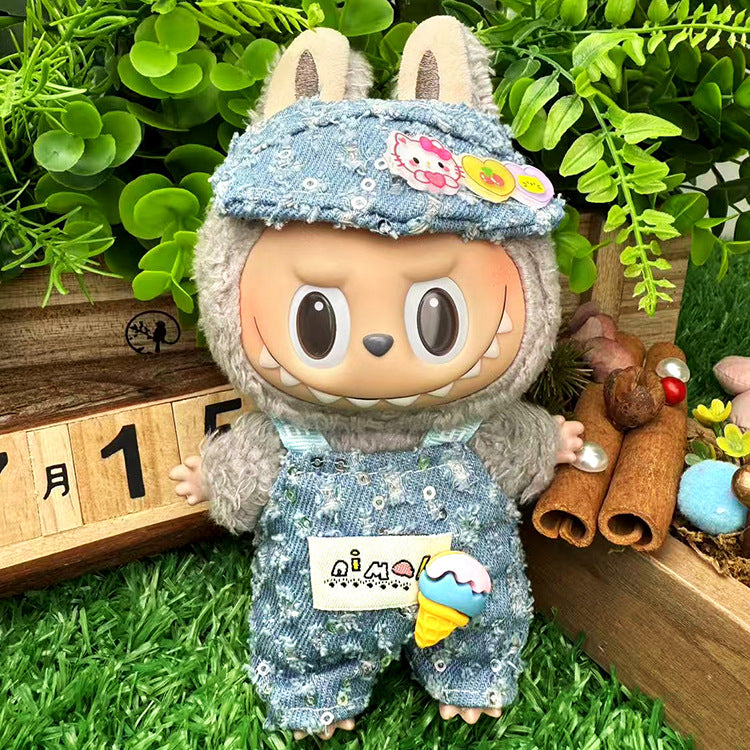 Suitable for labubu clothes labubu baby clothes 17cm plush vinyl can be worn for the first and second generations