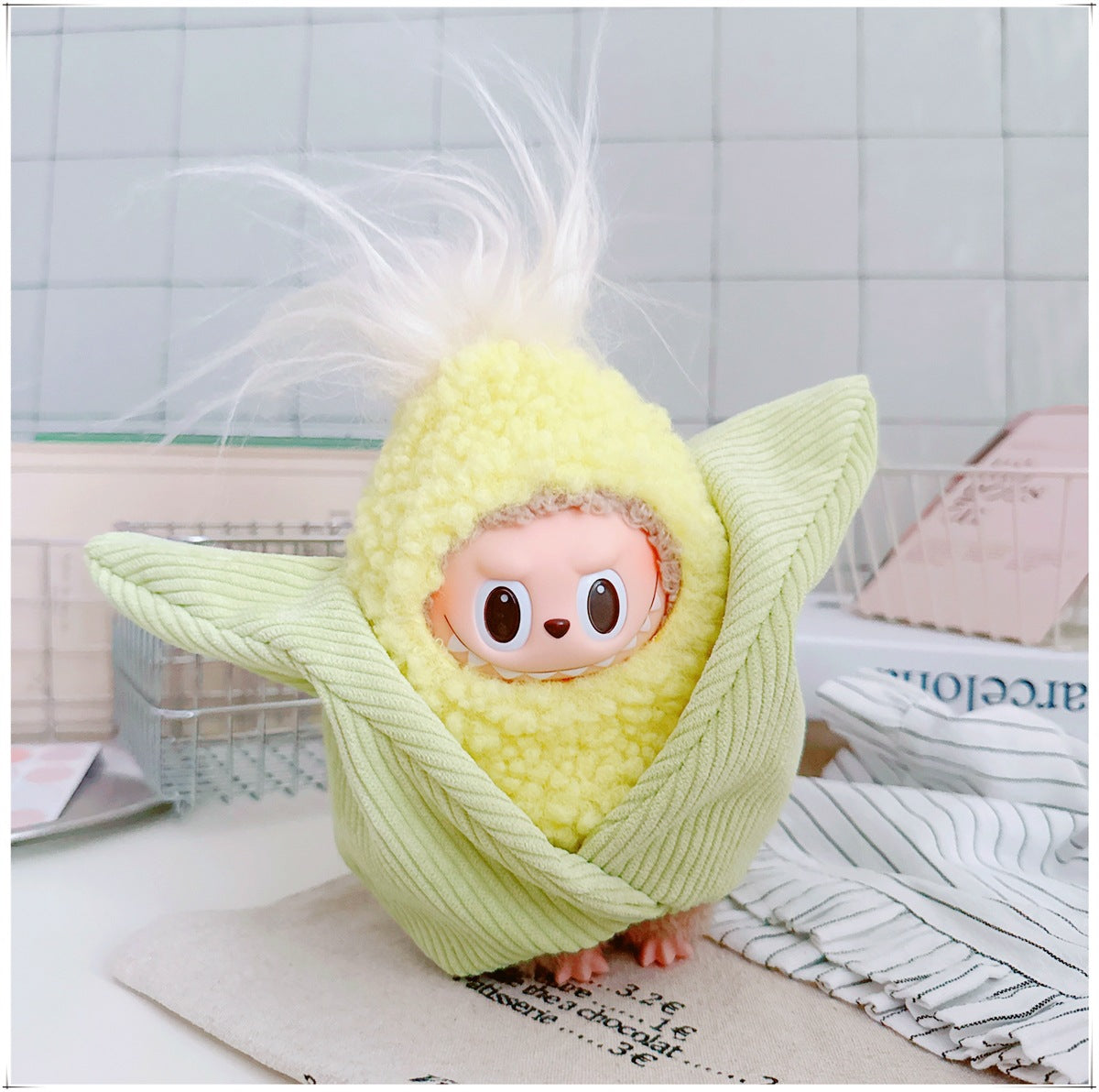 One, two and three generations labubu17cm Labubu clothes 10cm cotton doll cartoon cute plush onesie