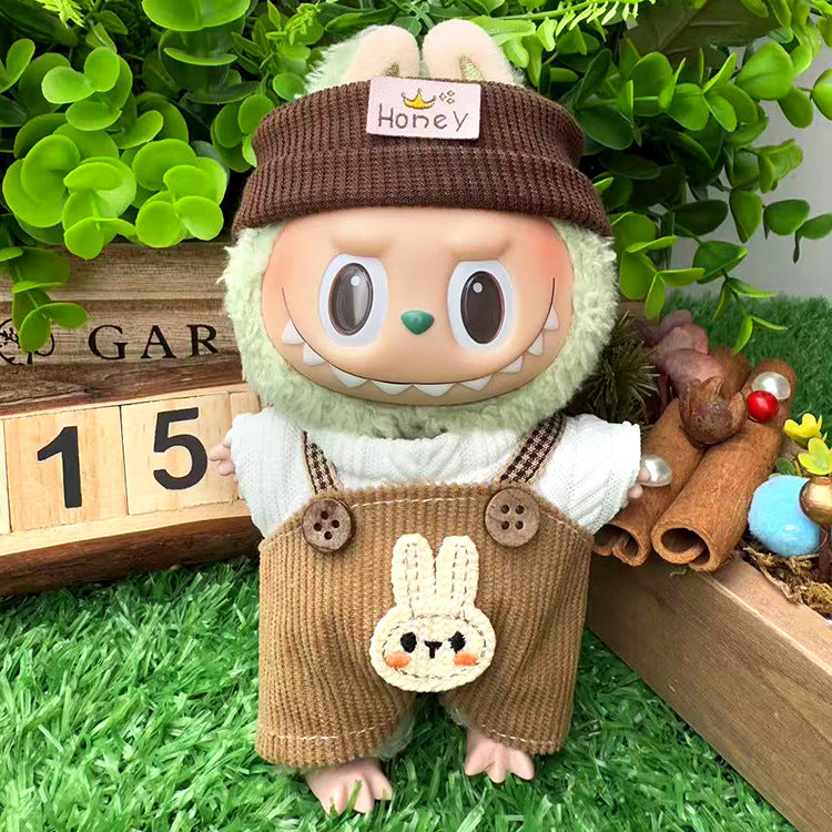 Suitable for labubu clothes labubu baby clothes 17cm plush vinyl can be worn for the first and second generations