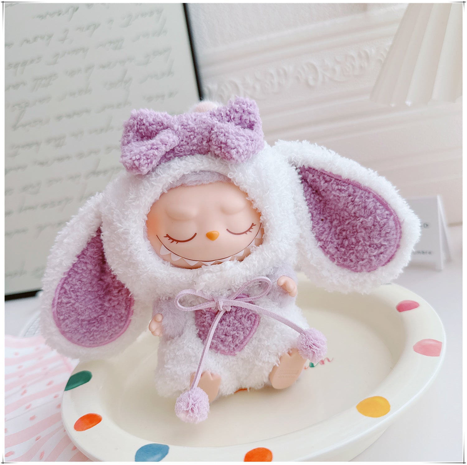 One, two and three generations labubu17cm Labubu clothes 10cm cotton doll cartoon cute plush onesie
