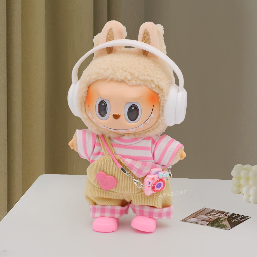 Labubu clothes cute vinyl doll one two three generations labubu baby clothes set sit party accessories