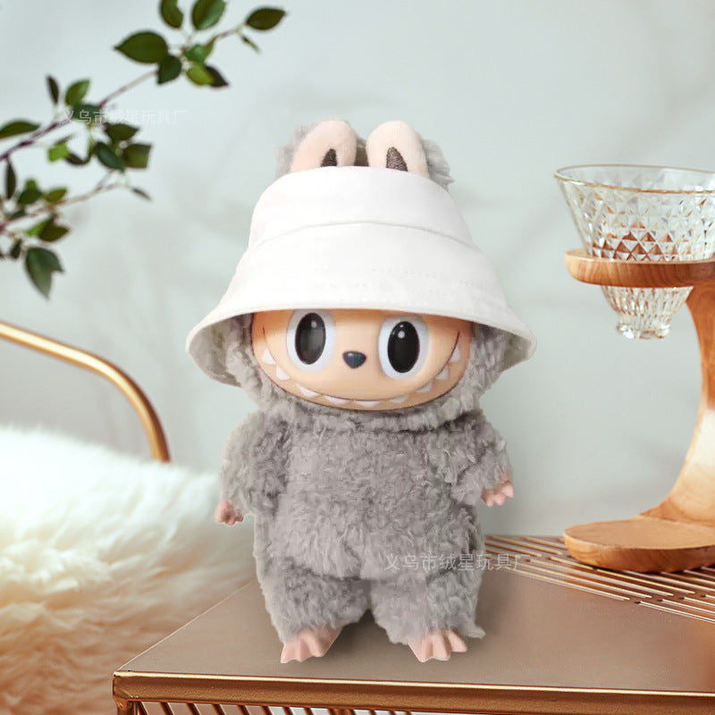 Labubu clothes bucket hat doll overalls hat two-piece set doll doll clothes accessories change