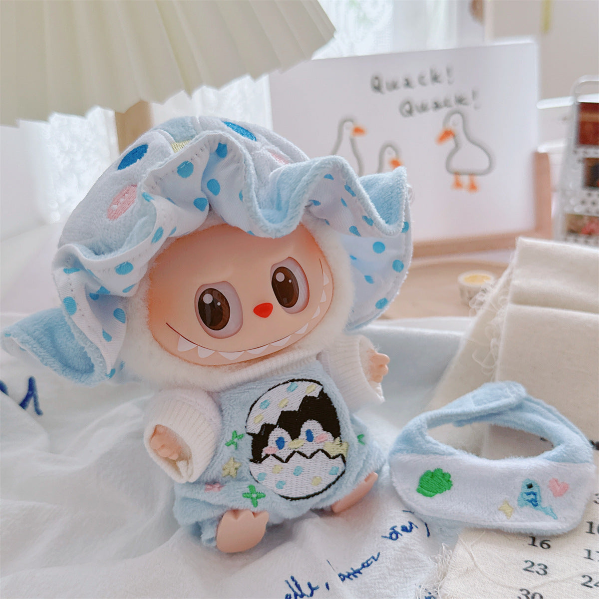 One, two and three generations labubu17cm Labubu clothes 10cm cotton doll cartoon cute plush onesie