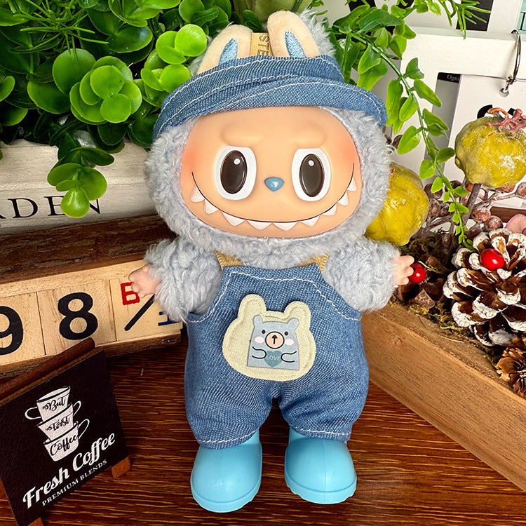 Suitable for labubu clothes labubu baby clothes 17cm plush vinyl can be worn for the first and second generations