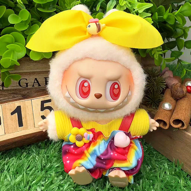 Suitable for labubu clothes labubu baby clothes 17cm plush vinyl can be worn for the first and second generations