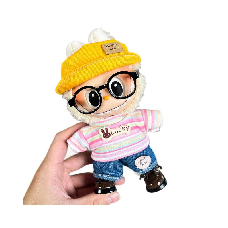 Only clothes are suitable for 17cm Labubu baby clothes, first and second generations labubu blind box pendant, clothes change set.
