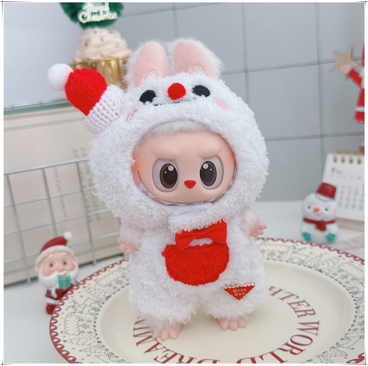 One, two and three generations labubu17cm Labubu clothes 10cm cotton doll cartoon cute plush onesie