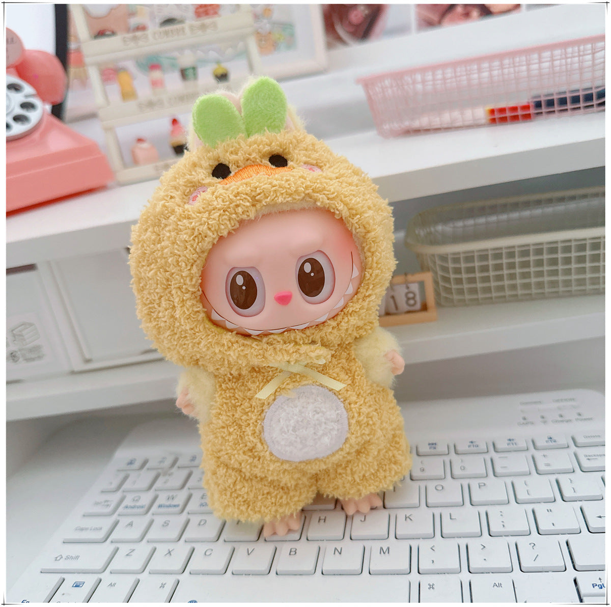 One, two and three generations labubu17cm Labubu clothes 10cm cotton doll cartoon cute plush onesie