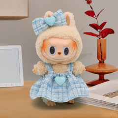 17cm labubu doll clothes fashionable little sweet fragrance dress with bowknot set sweet doll dress replacement clothes