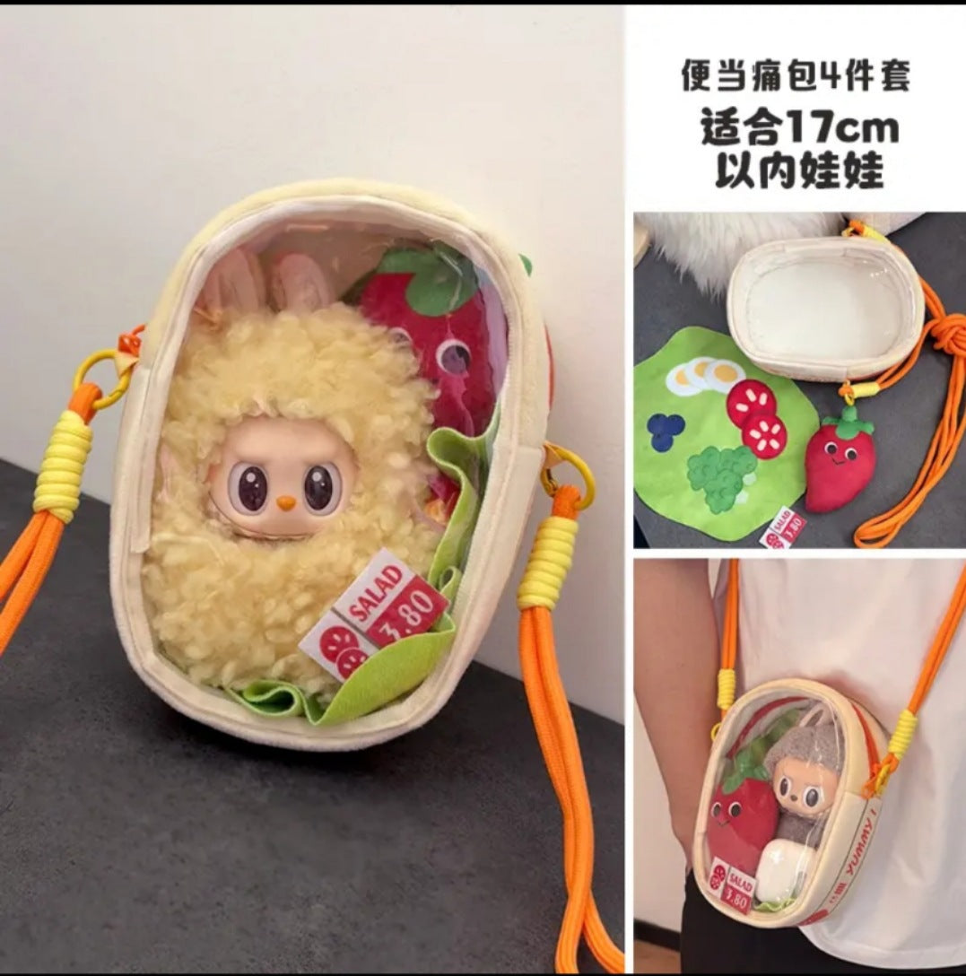 Only doll clothes, fried shrimp convenience store, labubu doll clothes, second-generation vinyl clothes, accessories, bento box, doll, turtle, and honey