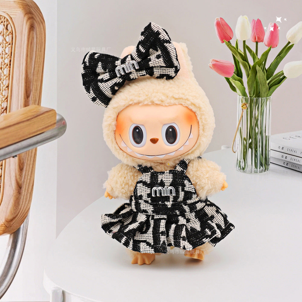 Spot first and second generation labubu Labubu baby clothes, Xiaoxiangfeng princess skirt, overalls, hats, dolls, big-name sets