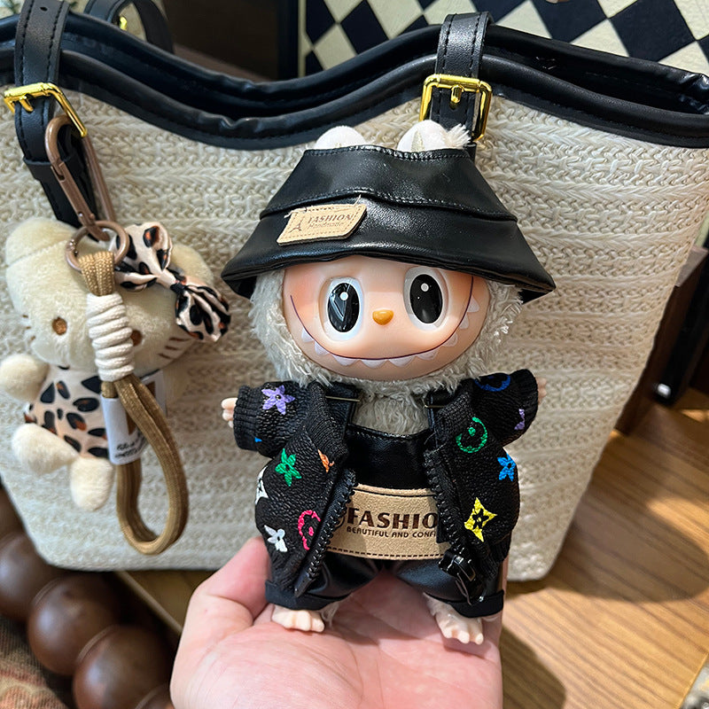 Only clothes are suitable for 17cm Labubu baby clothes, first and second generations labubu blind box pendant, clothes change set.