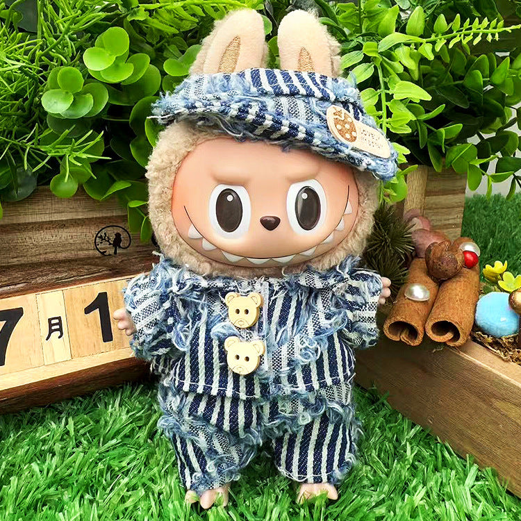 Suitable for labubu clothes labubu baby clothes 17cm plush vinyl can be worn for the first and second generations
