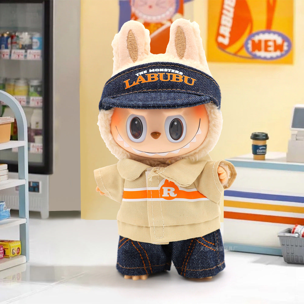 Spot Labubu baby clothes vinyl doll labubu convenience store clothes set plush doll change clothes