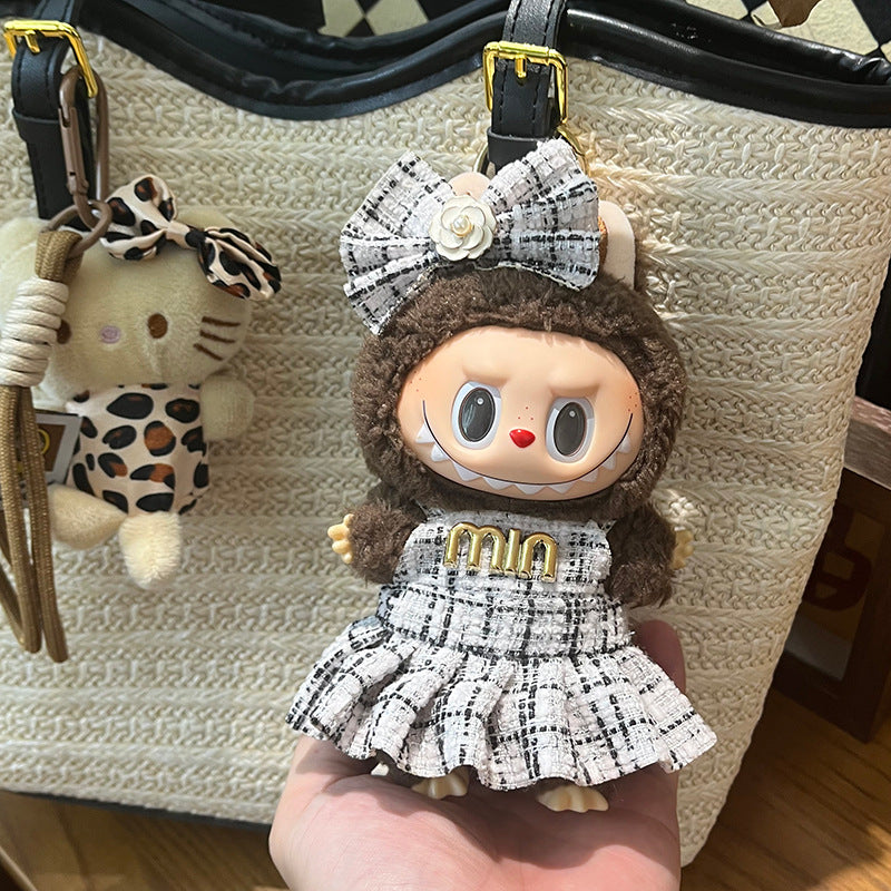 Only clothes are suitable for 17cm Labubu baby clothes, first and second generations labubu blind box pendant, clothes change set.