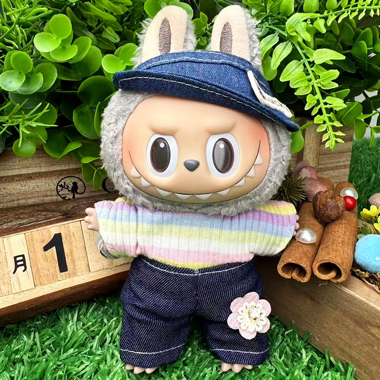 Suitable for labubu clothes labubu baby clothes 17cm plush vinyl can be worn for the first and second generations