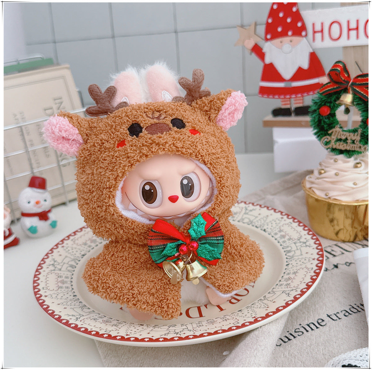 One, two and three generations labubu17cm Labubu clothes 10cm cotton doll cartoon cute plush onesie