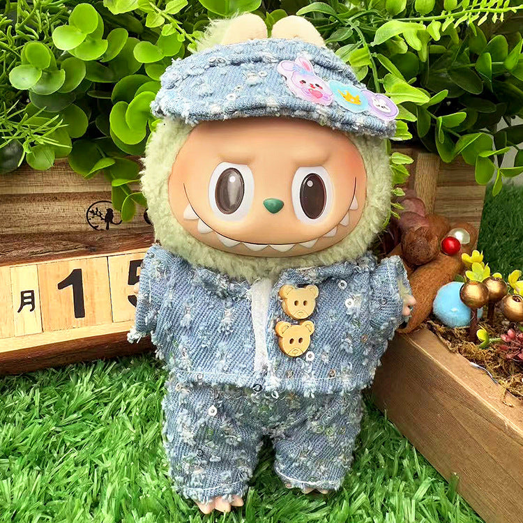 Suitable for labubu clothes labubu baby clothes 17cm plush vinyl can be worn for the first and second generations
