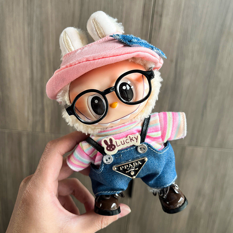 Only clothes are suitable for 17cm Labubu baby clothes, first and second generations labubu blind box pendant, clothes change set.
