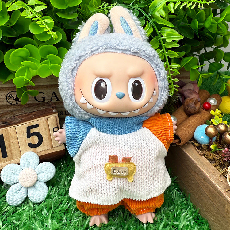 Suitable for labubu clothes labubu baby clothes 17cm plush vinyl can be worn for the first and second generations