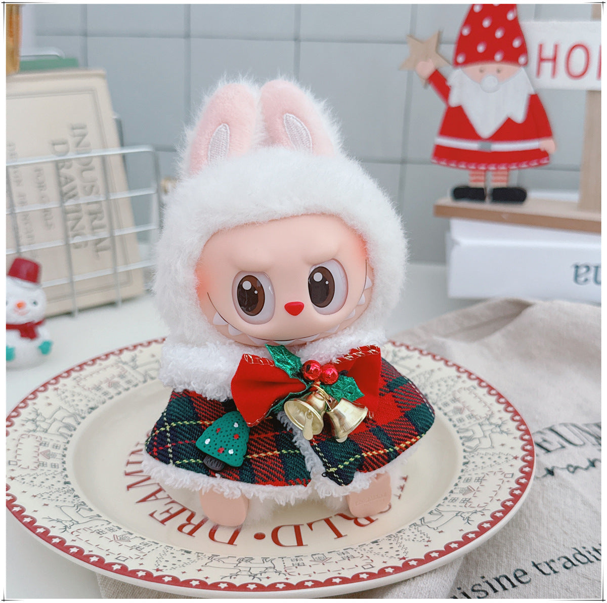 One, two and three generations labubu17cm Labubu clothes 10cm cotton doll cartoon cute plush onesie