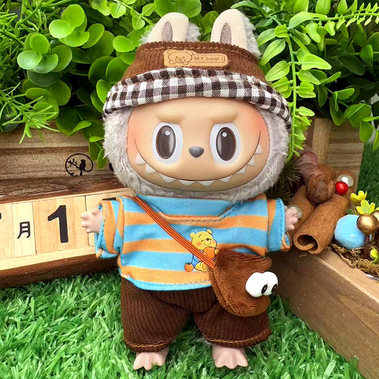Suitable for labubu clothes labubu baby clothes 17cm plush vinyl can be worn for the first and second generations