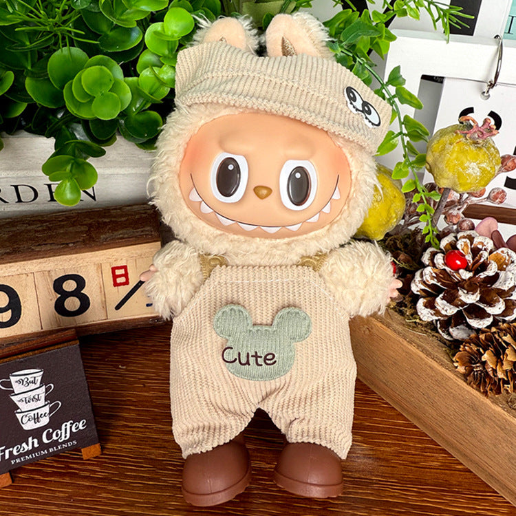 Suitable for labubu clothes labubu baby clothes 17cm plush vinyl can be worn for the first and second generations