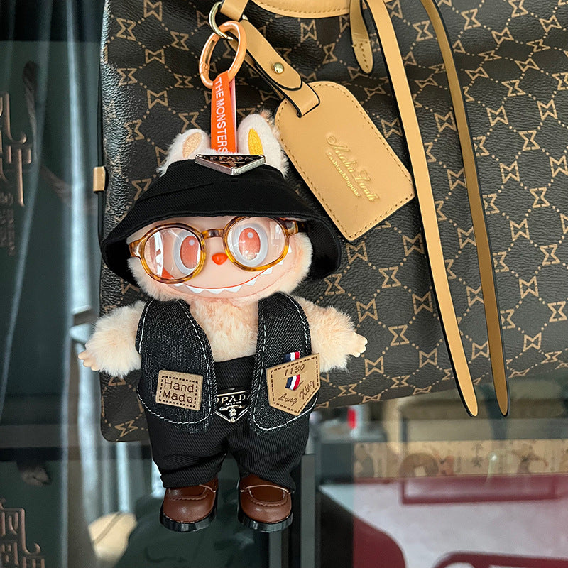 Only clothes are suitable for 17cm Labubu baby clothes, first and second generations labubu blind box pendant, clothes change set.
