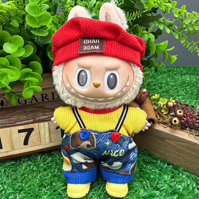 Suitable for labubu clothes labubu baby clothes 17cm plush vinyl can be worn for the first and second generations